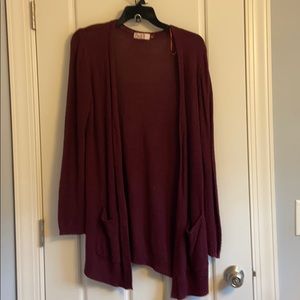 Maroon knot cardigan